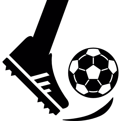 een voetbal schoppen  icoon