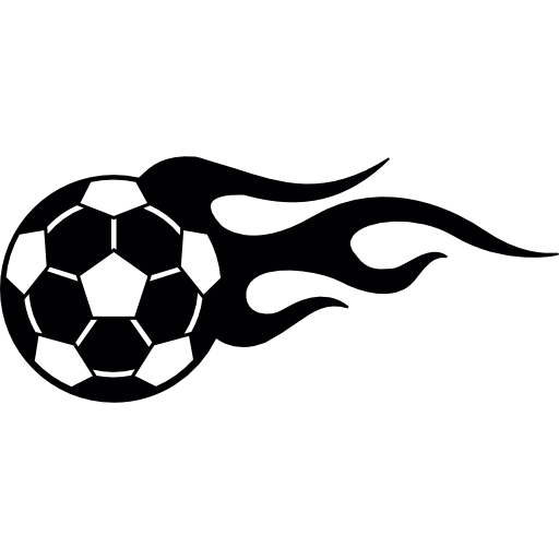 pelota de futbol en llamas  icono