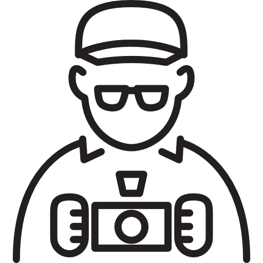 fotógrafo con gorra y gafas  icono