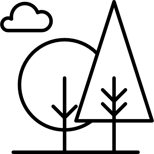 twee bomen en cloud  icoon