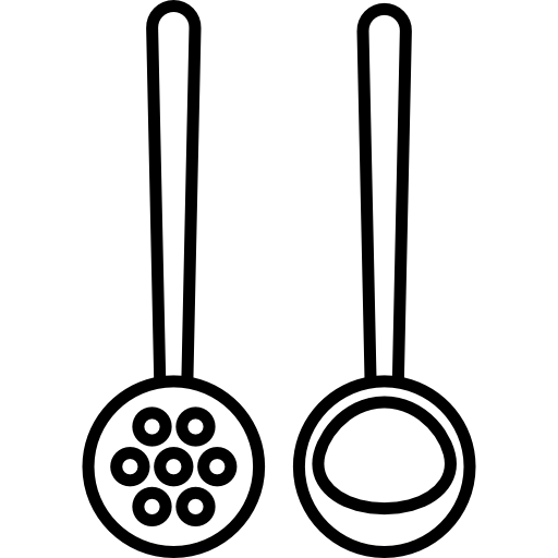 schuimspaan en pollepel  icoon