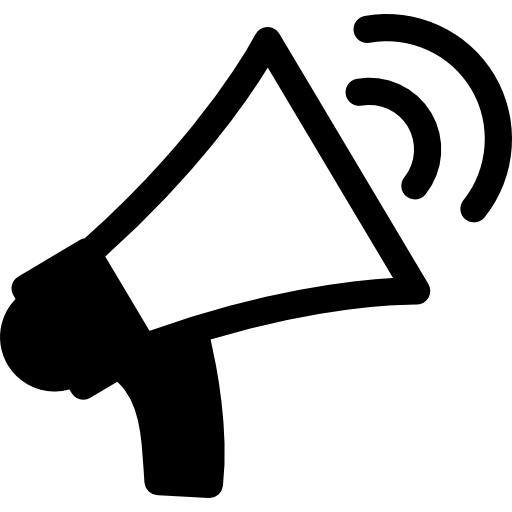 mégaphone avec ondes sonores  Icône