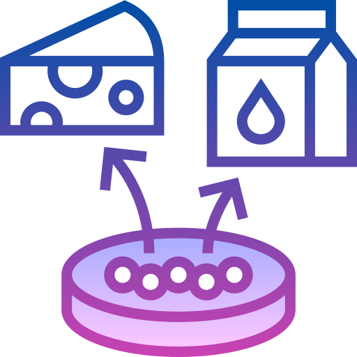 produkty mleczne hodowane w laboratorium Detailed bright Gradient ikona