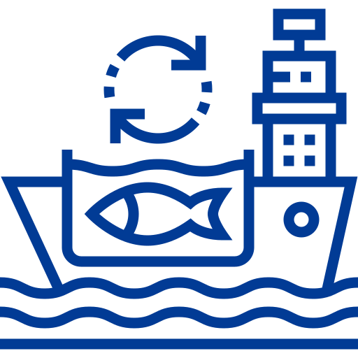 Судно для рыбной фермы Detailed bright Lineal иконка