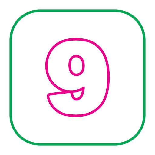 negen Generic Outline Color icoon