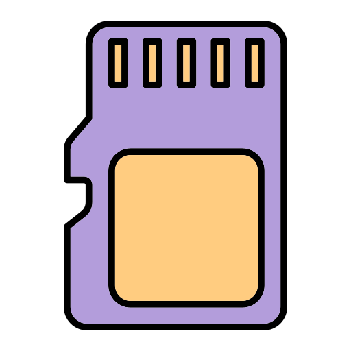 tarjeta de memoria Generic Outline Color icono