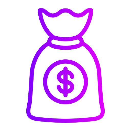 torba z pieniędzmi Generic Gradient ikona