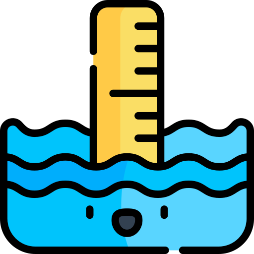 Sea level Kawaii Lineal color icon