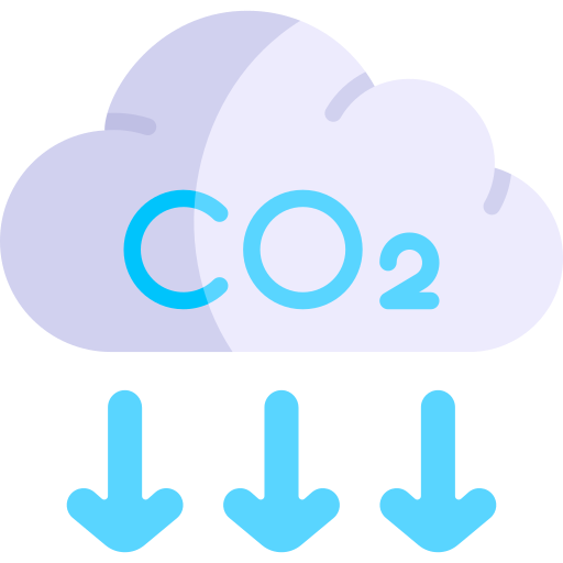 dwutlenek węgla Kawaii Flat ikona