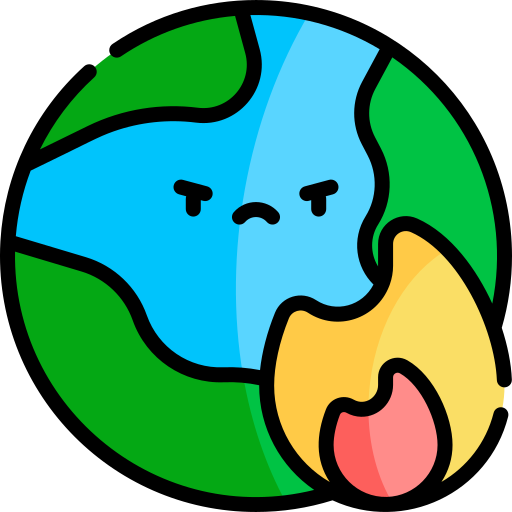 Изменение климата Kawaii Lineal color иконка