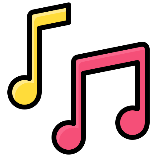 Musical note Generic Outline Color icon