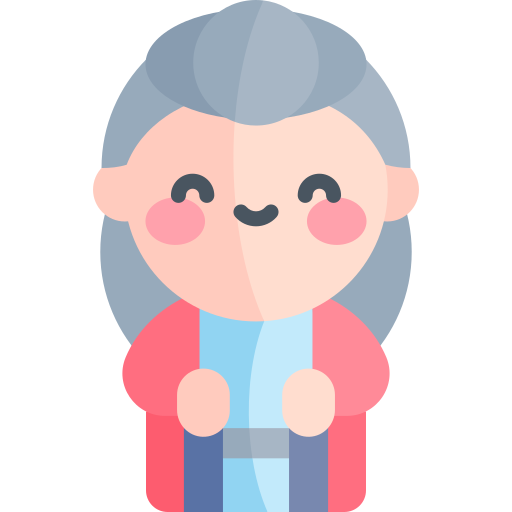 Old woman Kawaii Flat icon