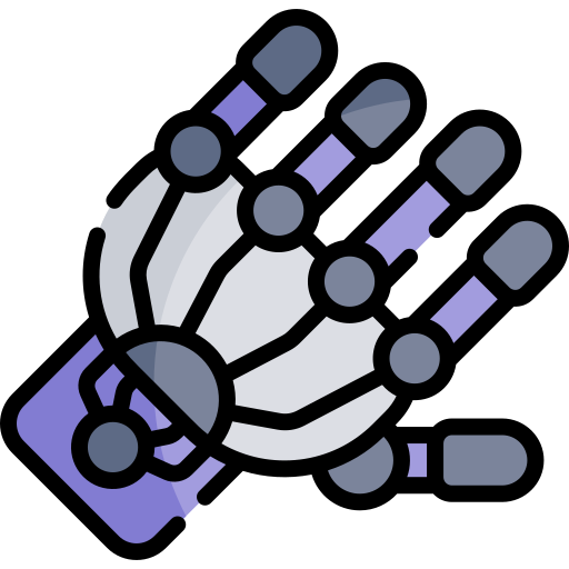 bionische hand Kawaii Lineal color icoon