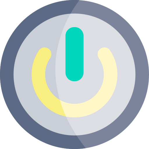botón de encendido Kawaii Flat icono