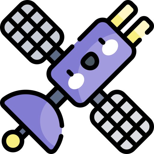 衛星 Kawaii Lineal color icon