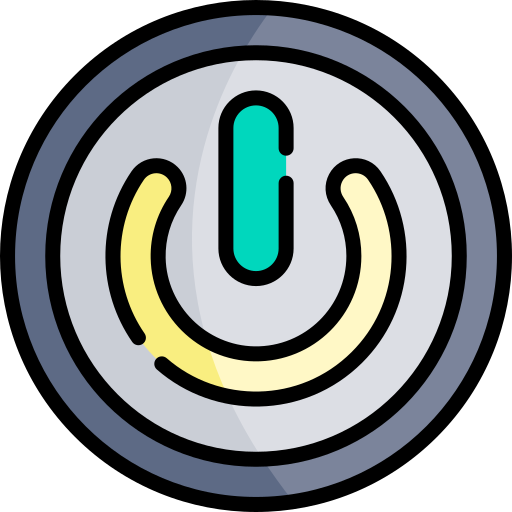 botão de energia Kawaii Lineal color Ícone