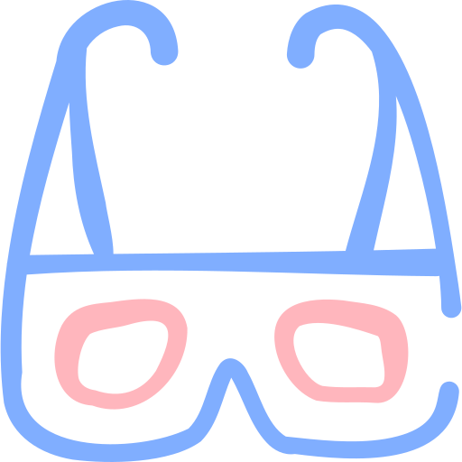 3d glasses Basic Hand Drawn Color icon