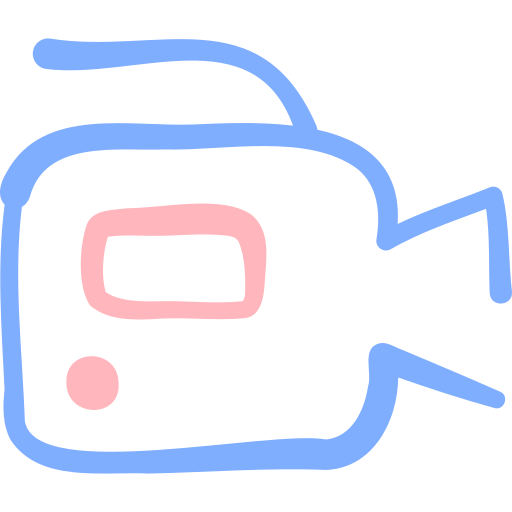 videocamera Basic Hand Drawn Color icona