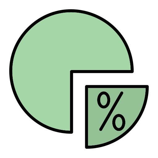 pourcentage Generic Outline Color Icône