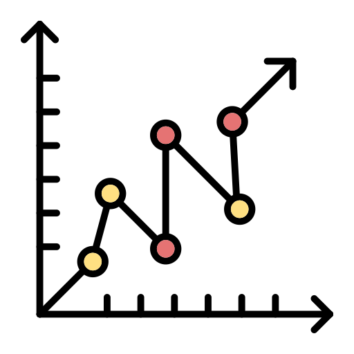 Line graph Generic Outline Color icon