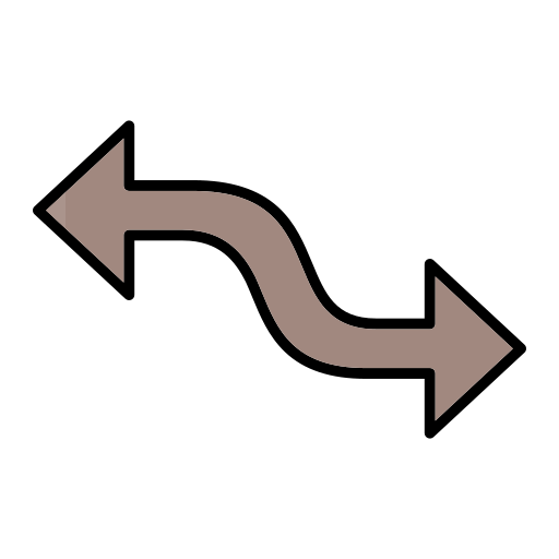 freccia curva Generic Outline Color icona
