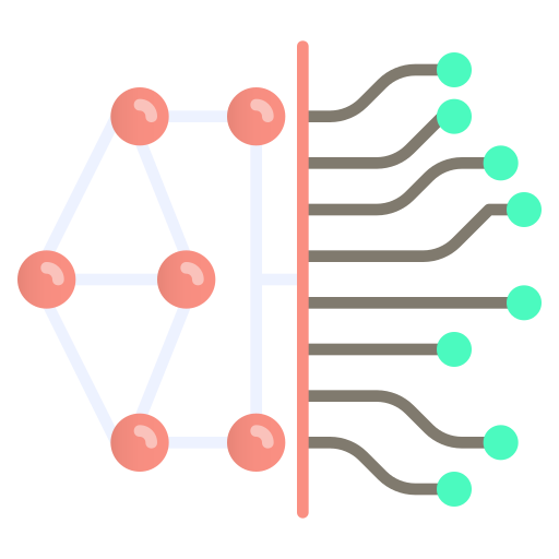 Deep learning Generic Flat Gradient icon