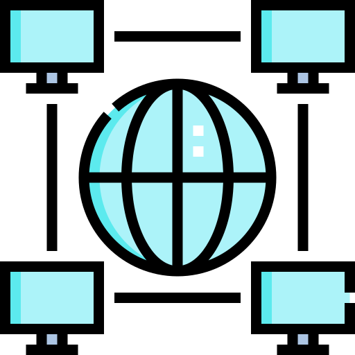 sieć globalna Detailed Straight Lineal color ikona