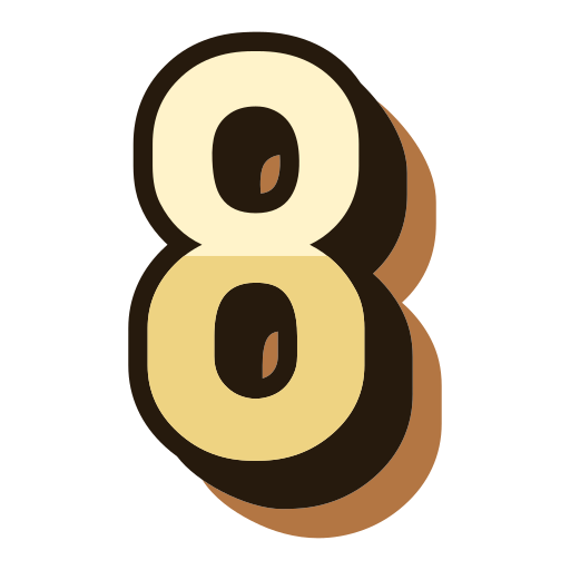 숫자 8 Generic Outline Color icon