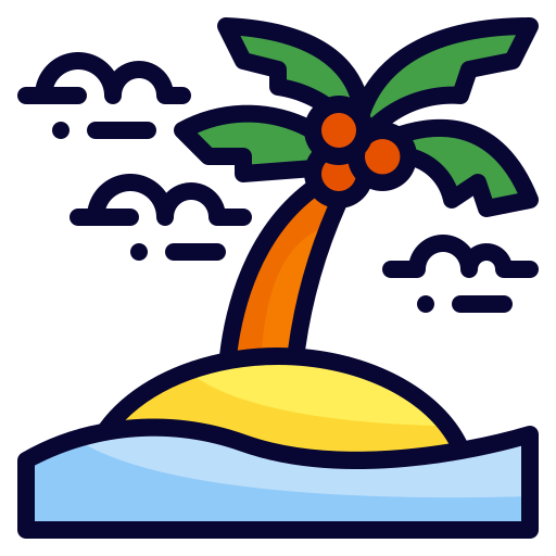 ビーチ Generic Outline Color icon