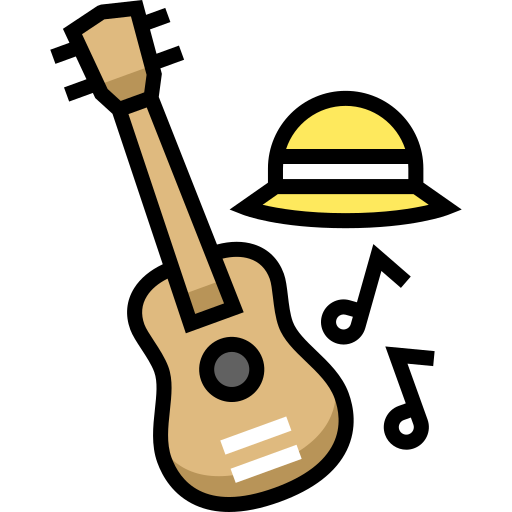 ukulele Detailed Straight Lineal color ikona