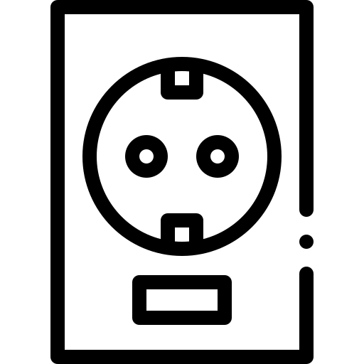 stopcontact Detailed Rounded Lineal icoon