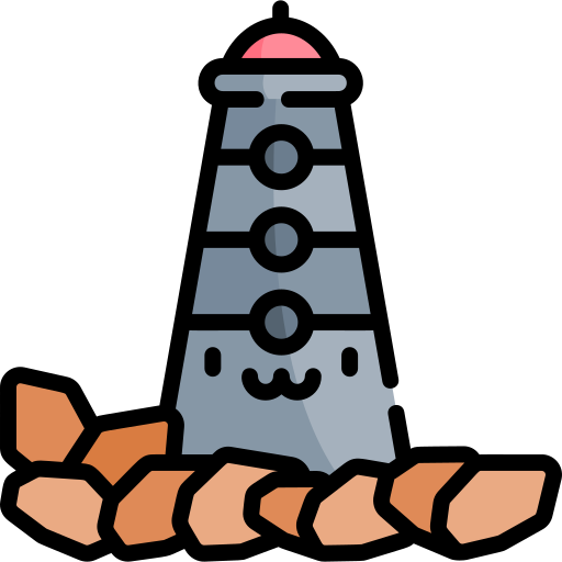 phare Kawaii Lineal color Icône