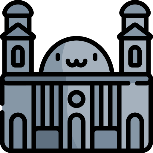 catedral Kawaii Lineal color icono