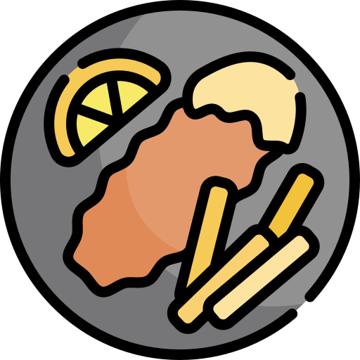 fisch und pommes Kawaii Lineal color icon