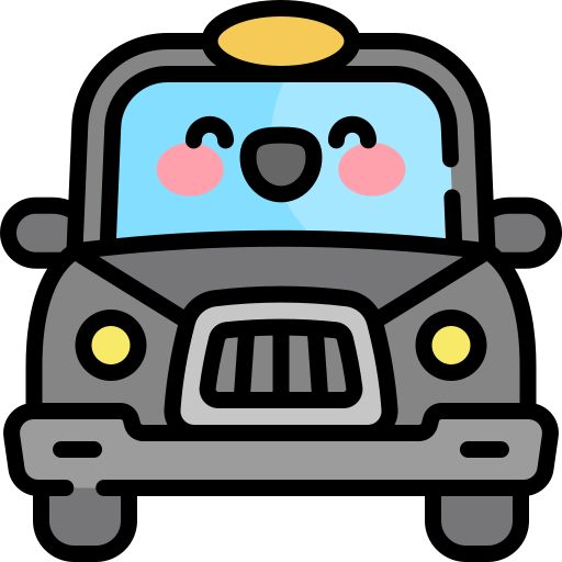 taxi Kawaii Lineal color icono