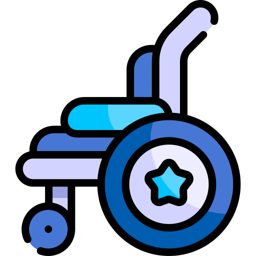 silla de ruedas Kawaii Lineal color icono