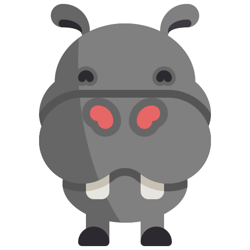 nijlpaard Justicon Flat icoon