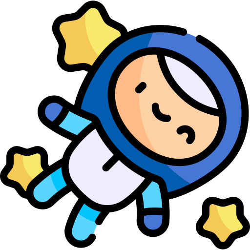 astronauta Kawaii Lineal color ikona