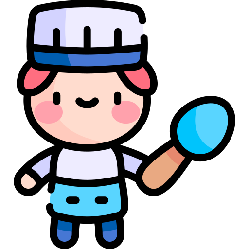 cocinero Kawaii Lineal color icono