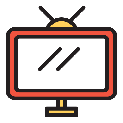 monitor de televisión Generic Outline Color icono