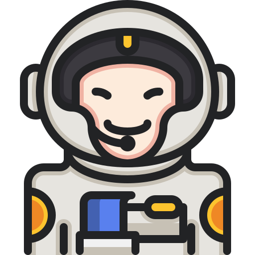 astronaut Justicon Lineal Color icoon