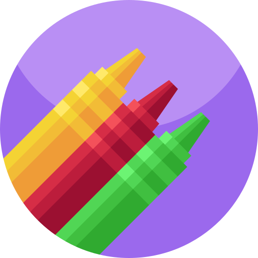 Crayons Geometric Flat Circular Flat icon
