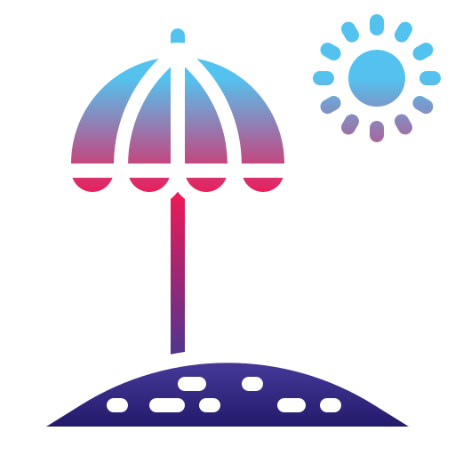 parasol plażowy Generic Flat Gradient ikona