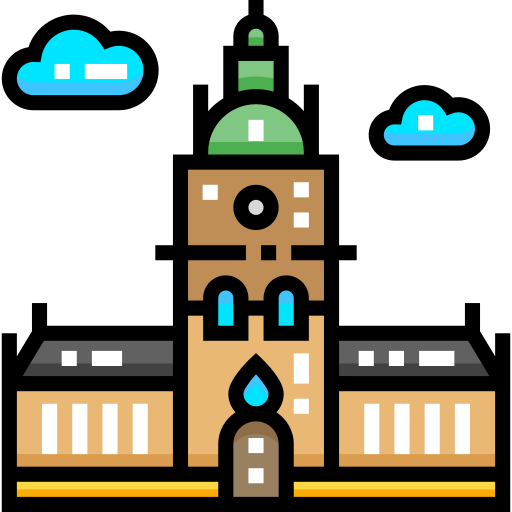 Cathedral Detailed Straight Lineal color icon