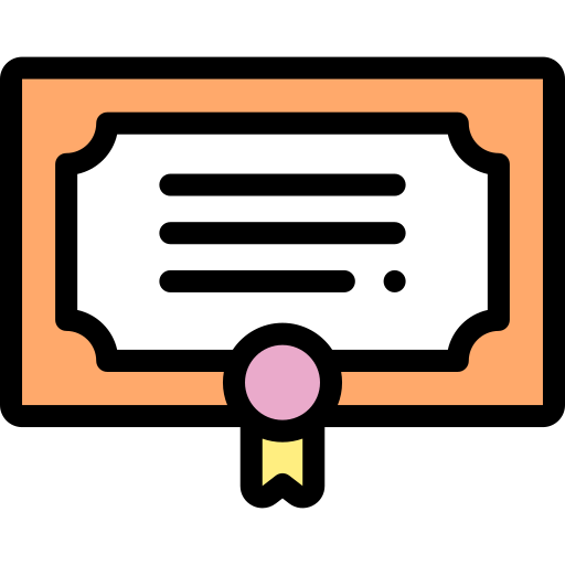 Certificate Detailed Rounded Lineal color icon