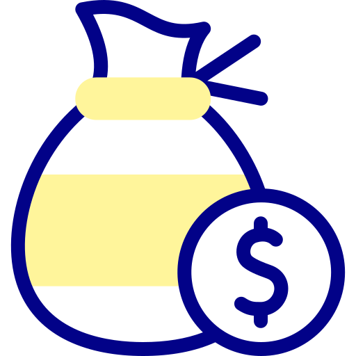 Money bag Detailed Mixed Lineal color icon