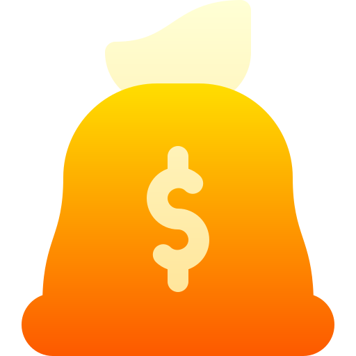 torba z pieniędzmi Basic Gradient Gradient ikona