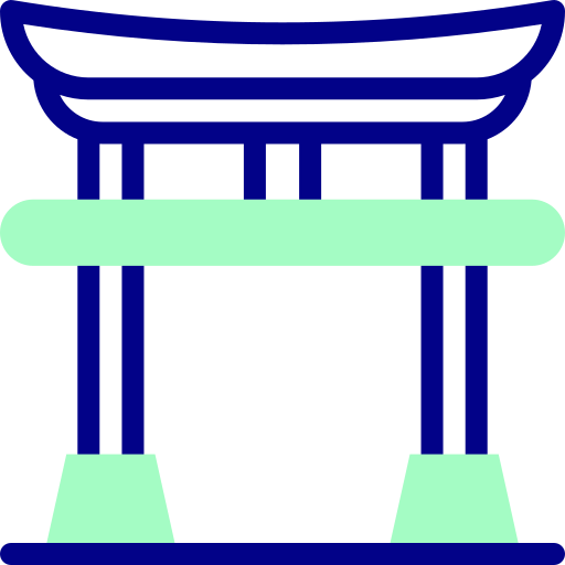 神道 Detailed Mixed Lineal color icon