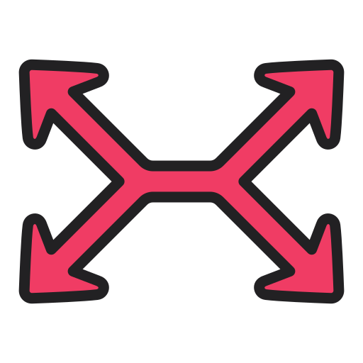 Crossed arrows Generic Outline Color icon