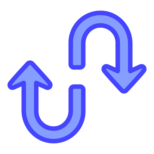 flechas curvas Generic Blue icono